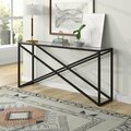 Hudson & Canal 64 in. Calix Rectangular Console Table, Blackened Bronze AT1554
